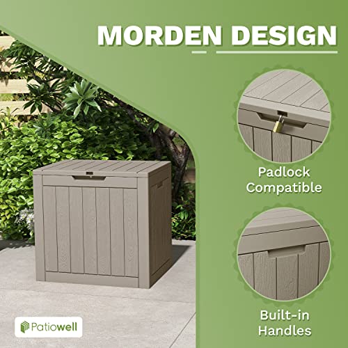 Patiowell 31 Gallon Deck Box, Waterproof Resin Outdoor Storage Box For Patio Furniture, Pool Accessories, Toys, Garden Tools And Sports Equipment, Lockable, Brown #TOP5