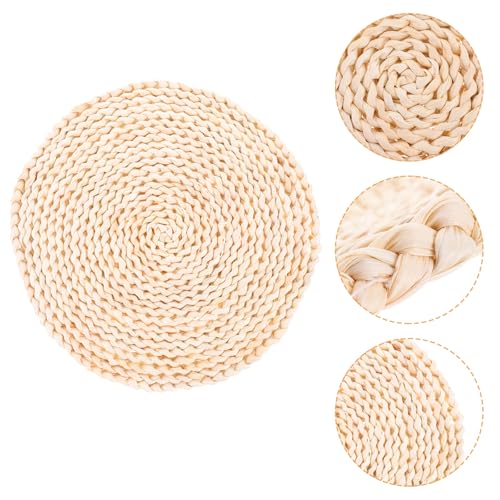 GAROZATION Mantel Individual Redondo 32 Cm Tejido Natural de Paja de Maíz, Antideslizante y Resistente al Calor para Mesa de Comedor, Tapete Decorativo para Hogar y Restaurante