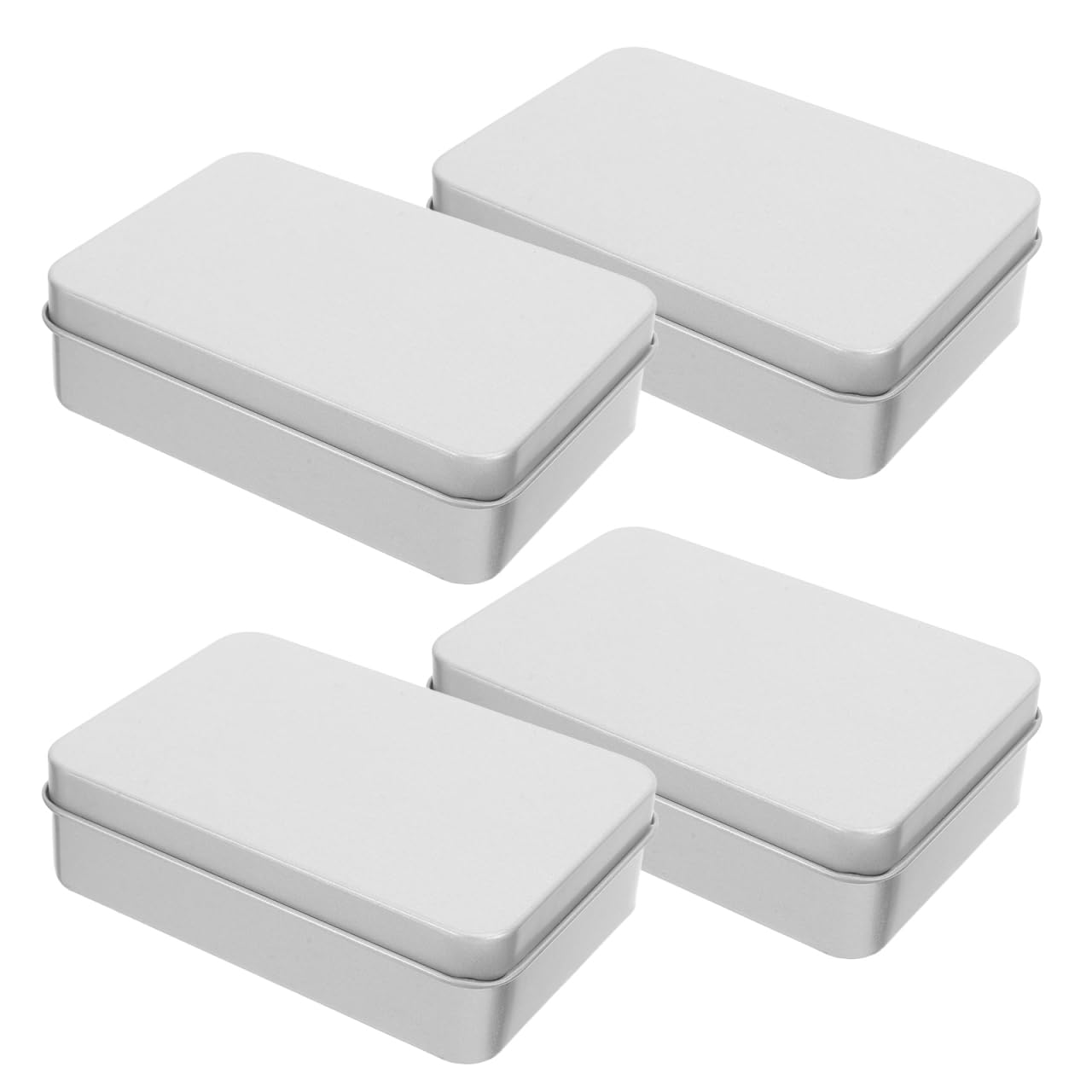 Garneck 4 Pcs Iron Tin Box Dice Storage Cases with Foam Liner Portable Dice Containers for Tabletop Games and Small Accessories 4.21 X 2.76 X 1.18 in