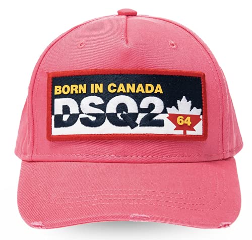 DSQUARED2 Leaf 64 oversize czapka z daszkiem z logo, Rosa, jeden rozmiar