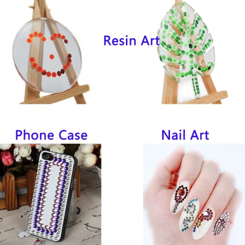 Twinkling 3610 Pieces 5 Sizes Flatback Rhinestones,Flatback Gems For Nail Art,Nail Gems,Crystal Rhinestones For Crafts,Craft Diamonds Rhinestone With Tweezers And Picking Pen (Purple) #TOP5