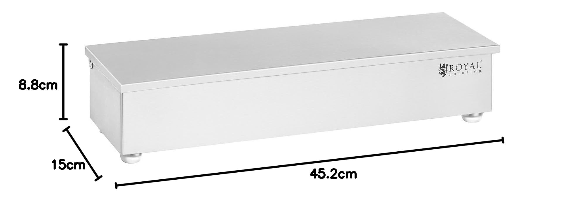Royal Catering Contenitore Portacondimenti RCCBS 5 (Acciaio inox, 6 contenitori, Capacità di ciascun contenitore: 450 ml, Copertura in acciaio inox, 45,2 x 15 x 8,8 cm)