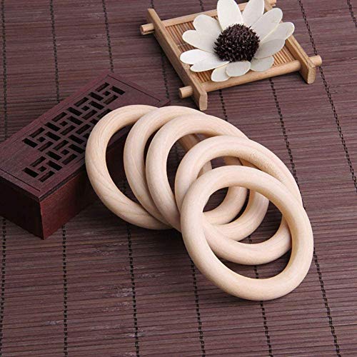 Image of 10PCS Natural Wooden Craft Rings 100mm /3.93inch Unfinished Wood Loop Circle Pendant Connectors Jewelry Making Accessory