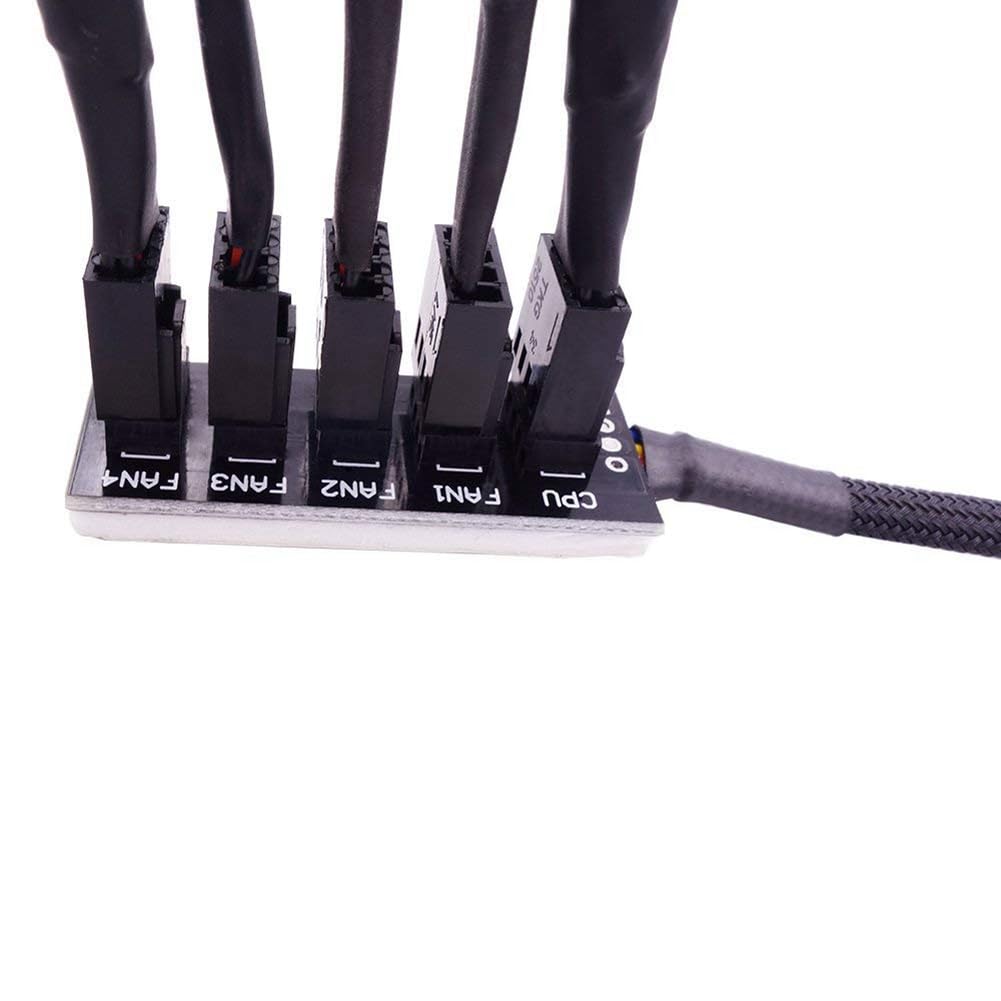 4szt. Koncentrator Wentylatora PWM, Chłodzenie Procesora Komputera PC 4 PIN/3PIN Wentylator Kabel Zasilający Hub Rozdzielacz Adapter z Rękawem PWM Case Splitter Wentylatora Trwała Wysoka Jak