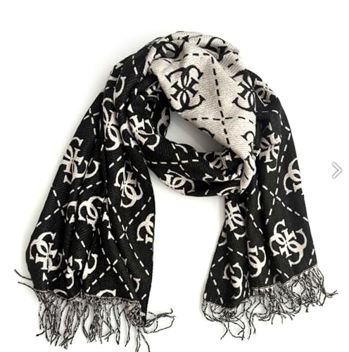GUESS Sciarpa donna black/white multilogo C25GU37 AW5217VIS30 NERO