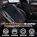 Coverado Winter Car Seat Cushion, Comfort Fuzzy&Leather Car Seat Protectors, No Slip Front Seat Cover Universal Fit Most Cars, SUV, Trucks 1PCS (Black)