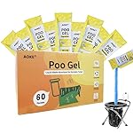AOKE Portable Toilet Powder, Lemon 60 Pack Poo Gel for Camping Eco Absorbent Gel Liquid Waste Gelling and Deodorizing Powder, Emergency Toilet Waste Treatment for Outdoor Camping Hiking