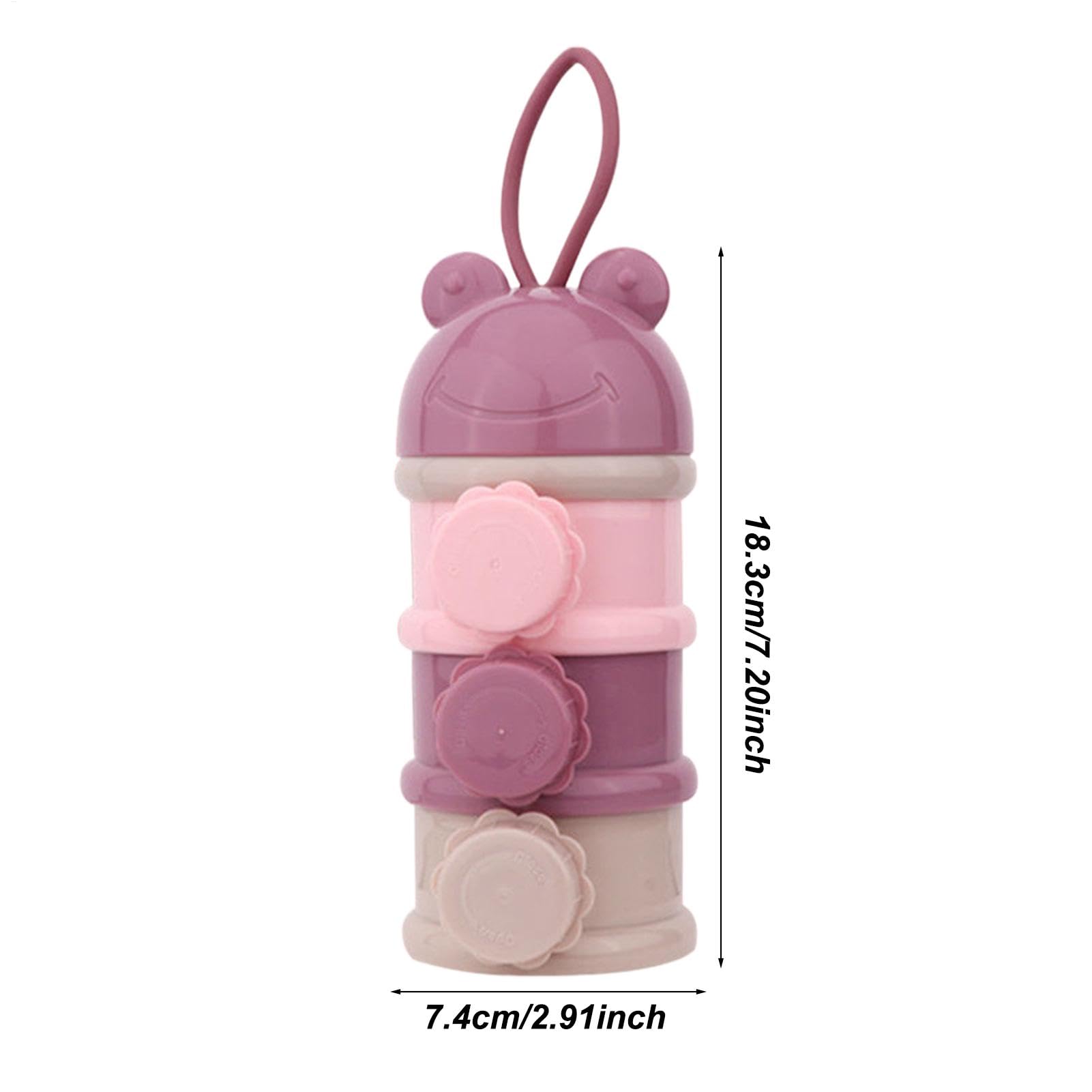 Baby Milk Powder Dispenser, Portable Formula Storage Container, Multi-Compartment Organizer, 7.2x2.91 Inches for Snacks, Fruits and Milk Material Pp Specifications Three Layers