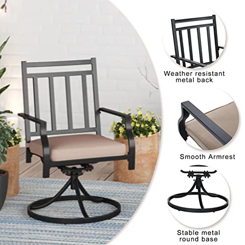 Phi Villa Swivel Chairs Set Of 2 Patio Dining Rocker Chair With Cushion Rocking Patio Furniture For Garden Backyard Bistro, Black #TOP2
