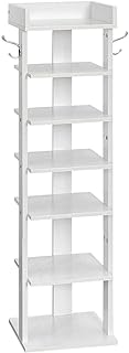 HOOBRO Vertical Shoe Rack for Front Door Entryway, 7 Tier Wooden Shoe Storage Organizer