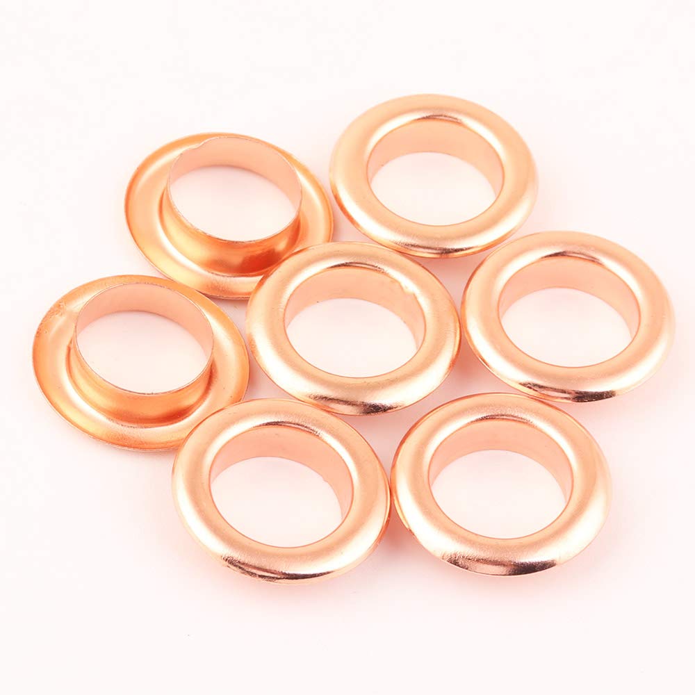 14mm Rose Gold Metal Grommet Eyelet with Washer Brass Jewelry Round Eyelet 100pcs
