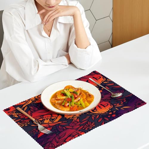 Sets de table antidérapants pour repas d'Halloween en salle à manger chic