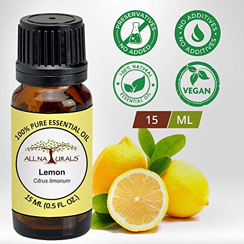 Image of All Naturals Lemon (Maharashtra) Essential Oil 100% Pure for Pigmentation, Itchiness and Freshness - 15 mL