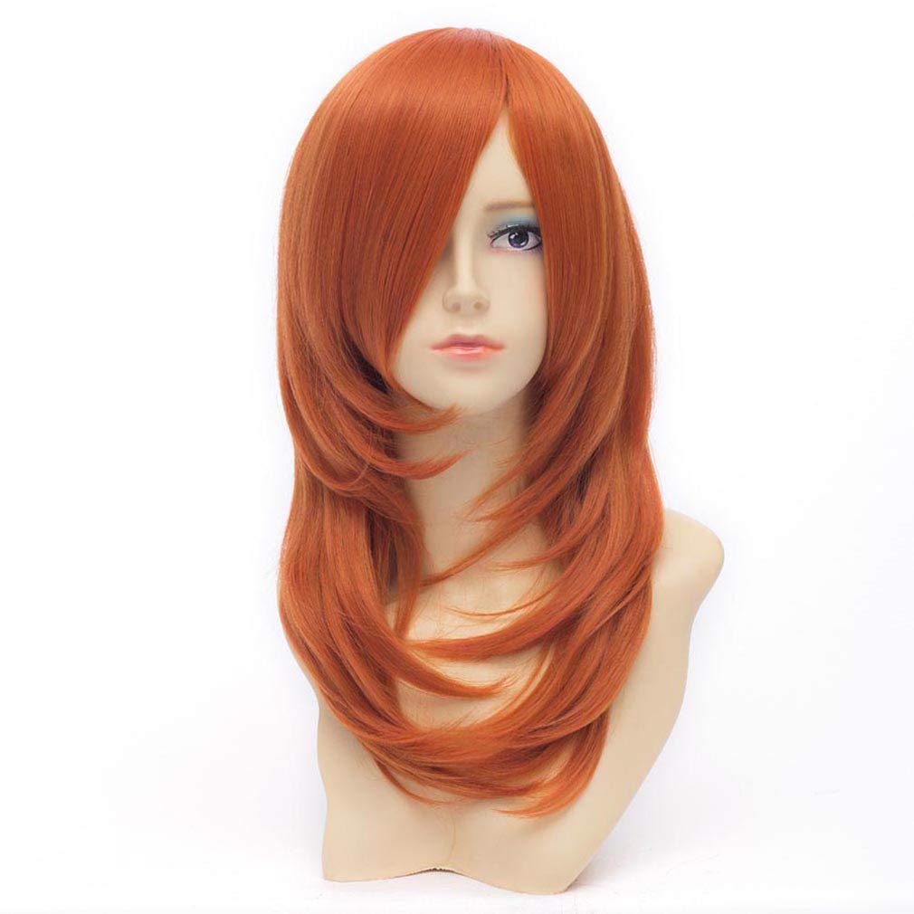 Xiaoyu Cosplay Perücke – Orange, Gerade, Lang (30 Cm) – Synthetikfaser, Größenverstellbar