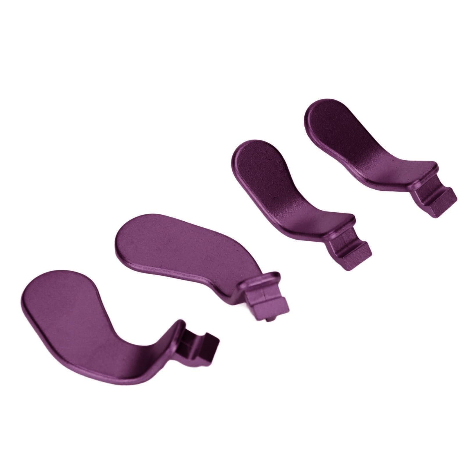 4-teiliges Controller-Paddel aus Edelstahl, Ersatzteile für Metallhaarauslöser, Videospiel-Zubehör für One Elite Series 2, Modell 1797, Kabelloses Zubehörknopf-Set (Lila)