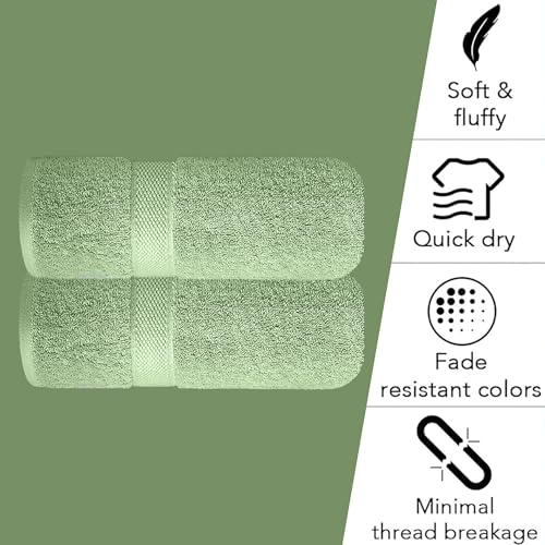 Image of Sulfar 100% Terry Ring Spun Cotton Face Towel - Quick-Dry, Highly Absorbent (480 GSM) (30 x 30 Cm) Nature Green (Pack of 2)