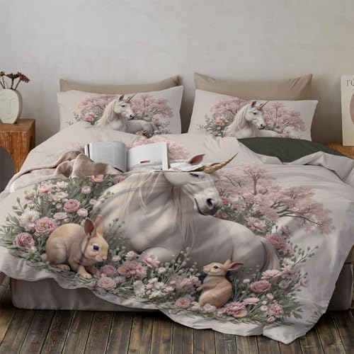 Housse de couette 200x200cm imprim&eacute;e 3D microfibre ultra douce d&eacute;cor de pins