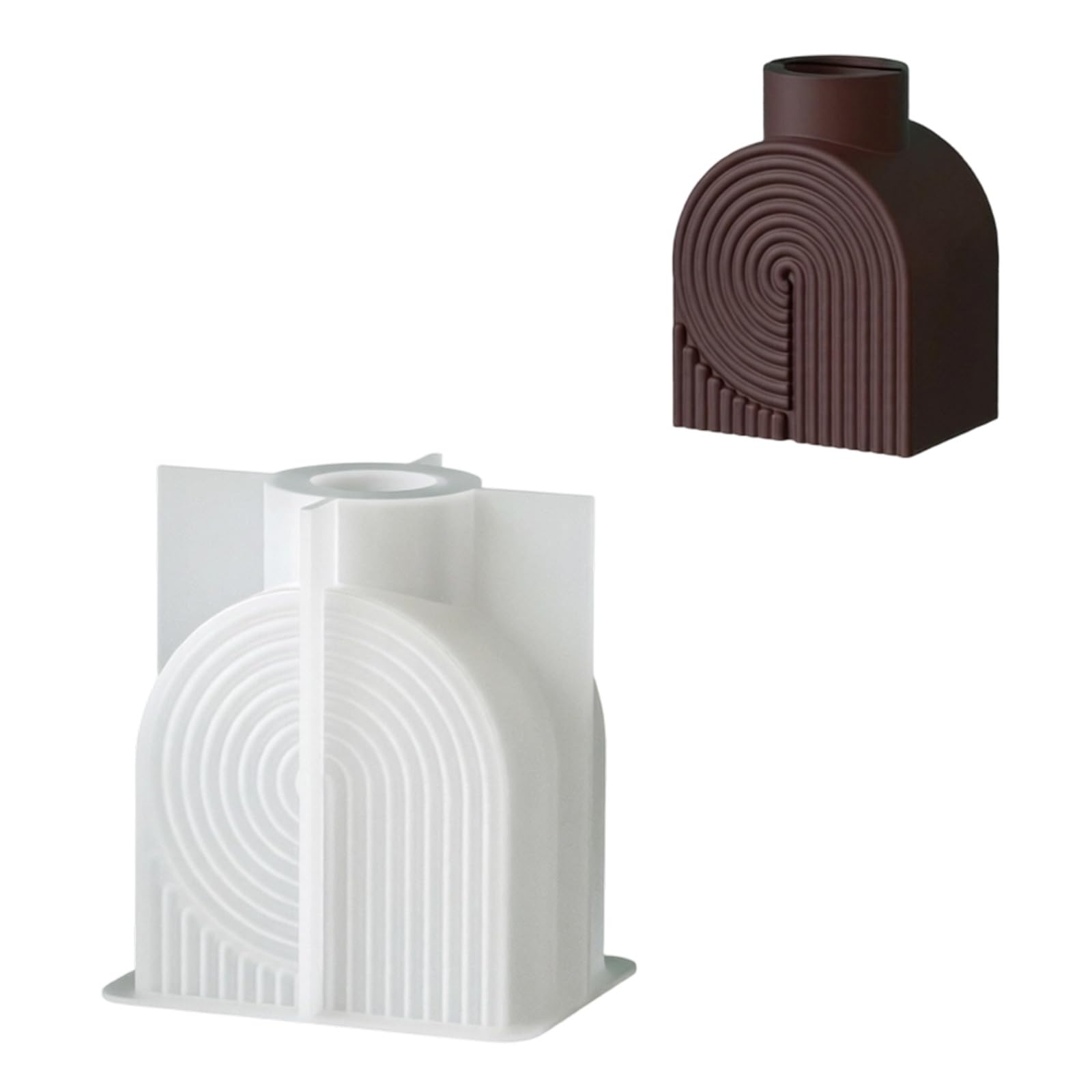 Elnwnnkc Tabletop Decor Silicone Mold for Geometric Vase and Holder Casting, Resin Wax Cement Home Display Geometric Silicone Casting Mold Vase Holder Resin Wax Cement Plaster Home