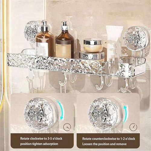 Support de rangement étagère à ventouse de douche sans perforation lot de 2 - 6