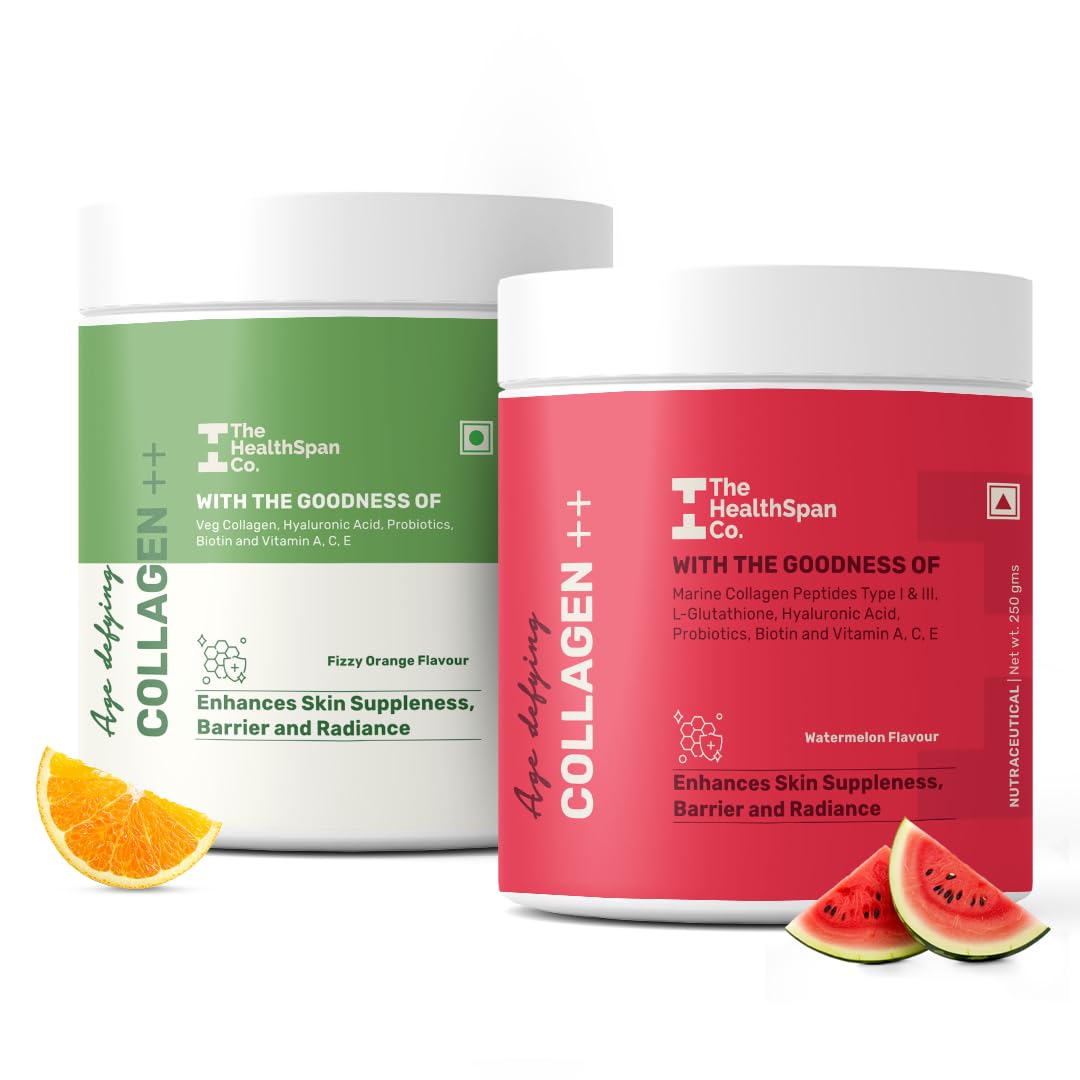 The Healthspan Co. Skin, Hair & Joint Health Combo | Marine Collagen Powder + Vegan Collagen Supplement | With Hyaluronic Acid, Glutathione, Biotin & Omega 3 | 25 Serves Each-picture-14