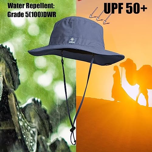 G Giepht 3 Inches Brim Xl Big Extra Large Head Size Water Repellent Spf Upf50 Rain Bucket Sun Hat With Chin Strap String Rainproof Waterproof Hiking Walking Fishing Travel Men And Women #TOP1