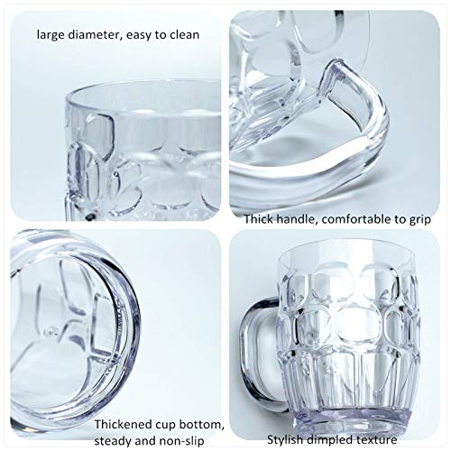 Mini Plastic Beer Mugs, 8Oz Clear Dimple Stein Beer Mug Suitable For Children/Kids, Dishwasher-Safe, Bpa Free (10 Pcs) #TOP5