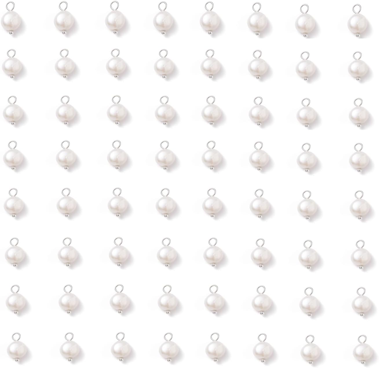 100pcs Natural Freshwater Pearls Charms Baroque Pearl Pendants Small Pendants with Pin Finding for Bracelet Necklace Jewelry Making 10-12x6.5-8x4-5.5mm Hole: 2.3-2.6mm