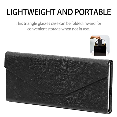 Cchome Foldable Eyeglasses Case Triangle, Easy To Carry Matte Leather & Magnet Closure For Eyewear Storage And Protection #TOP1