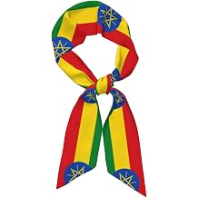 Flag of Ethiopia Printed silk scarves are smooth and can be used as scarves, headbands, or headscarves to brighten up your outfit
