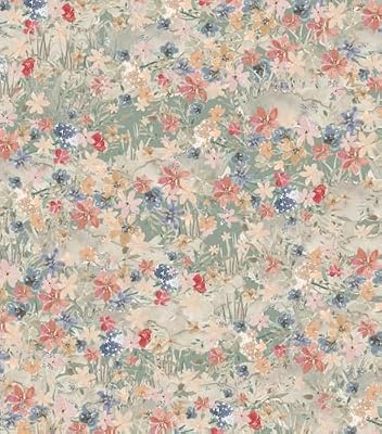 Flower Wallpaper Peel and stick Watercolor Floral Self Stick Wallpaper Cabinet Contact Paper Boho Flower Self Adhesive Removable Wallpaper for Bedroom Decorative (Spring grassland, 17.3" x118")