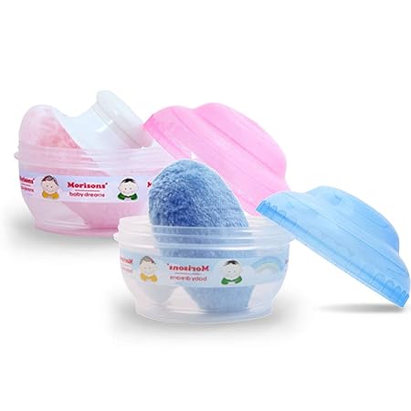 Morisons Baby Dreams Premium Powder Puff - Blue & Pink (Pack of 2)
