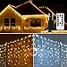 Produktbild 440 LED Lichterkette Eisregen ECOWHO Warmweiß Kaltweiß Lichtervorhang 9x0,8m erweiterbar Eiszapfen Regenlichterkette mit Timer,IP44 Lichterkette außen Innen für Dach Balkon Weihnachten Party Hochzeit
