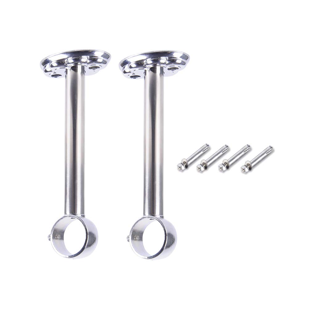 BAOYOUNI Ceiling Mount Bracket Holder for Hanging Rod, Wardrobe Pole and Drapery Rod, Set of 2