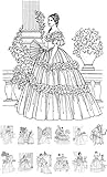 Adult Coloring Book (24 Pages 6"x8") Vintage Fashion Victorian Lady FLONZ Vintage Designs