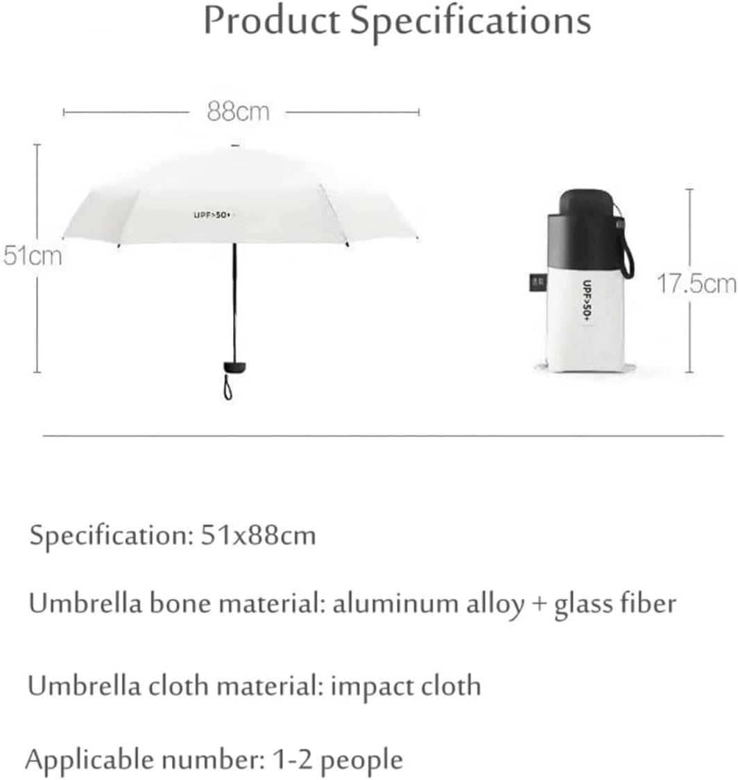 Portable Umbrella for Travel Umbrella Portable 5-Folding Slim Pocket Flat Umbrella Parasol Outdoor Travel Umbrella Lightweight Compact for Men Women Umbrella Outdoor(Blue)