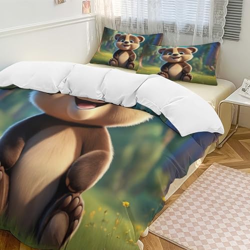 Housse de couette ours parure de lit douillette pour la nuit - 5