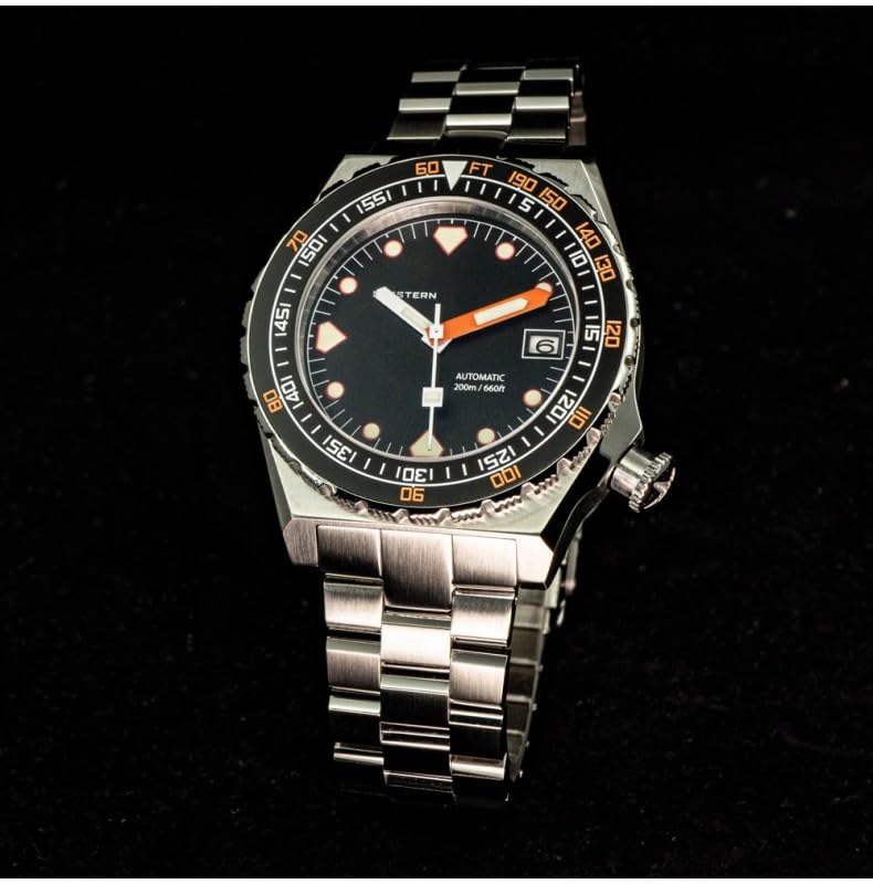 Seestern S407 Automatico Acciaio Ceramica Nero Datario Diver Orologio Uomo