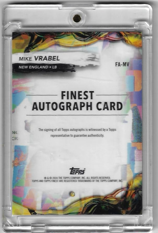 Mike Vrabel Autographed & Serial Numbered #16/50 Gold Refractor Parallel Finest AutoCollectible Football Card - 2024 Finest Football Card #FA-MV (Patriots)