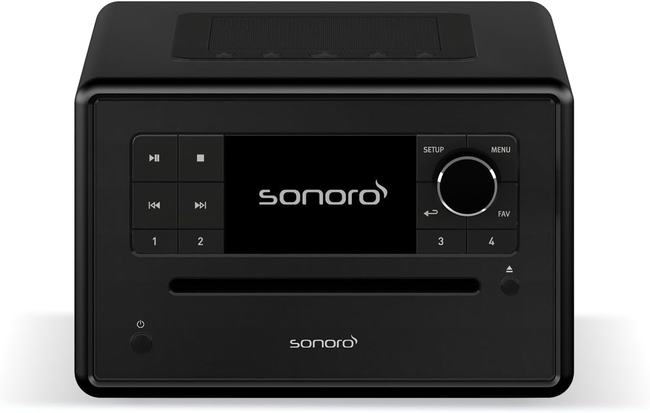 sonoro Elite Internetradio avec lecteur CD (FM, DAB Plus, podcasts, Spotify, Amazon Music, Deezer) Noir mat