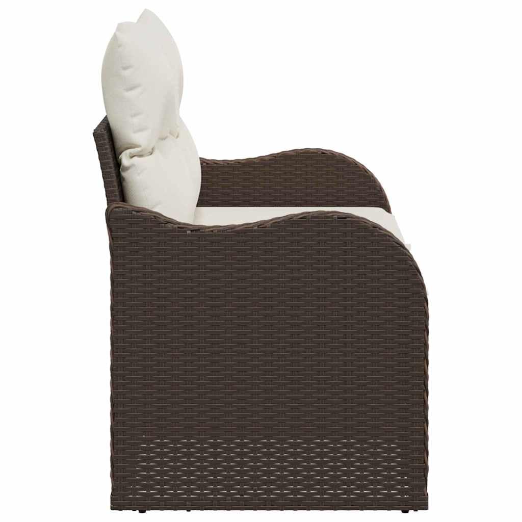 Hothingwell Brązowa polirattanowa sofa ogrodowa 121x62x69cm