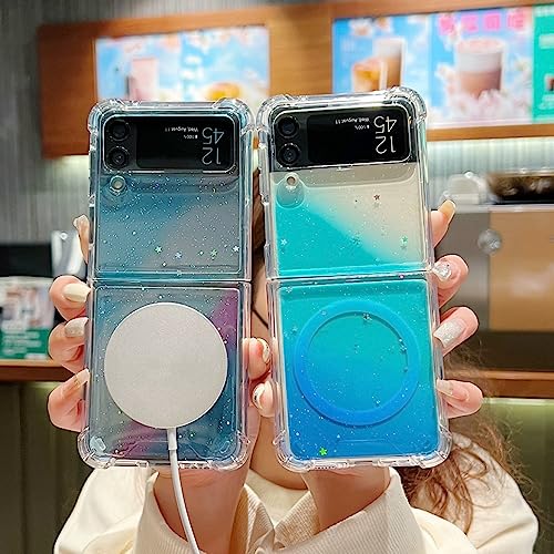 Coque Galaxy Z Fold 3 4 magnétique et pliable à paillettes - 2