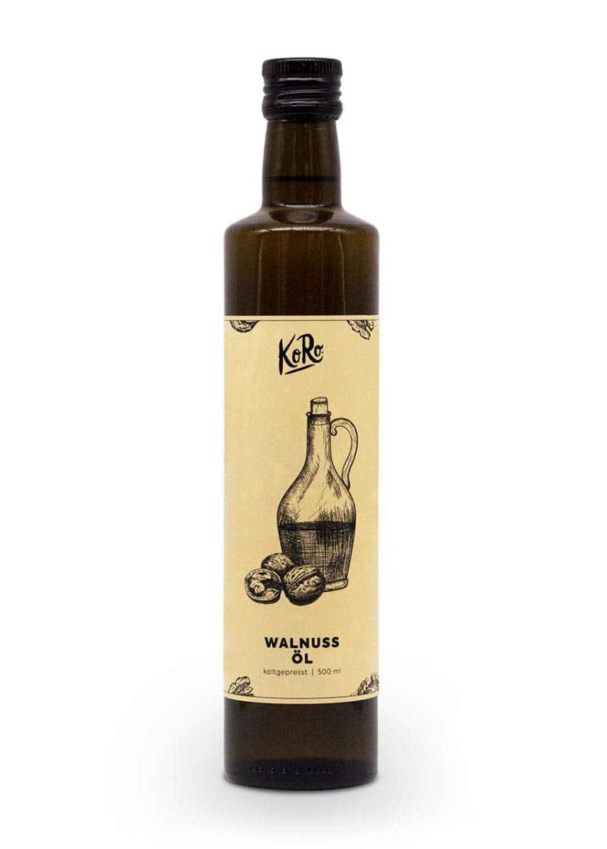 KoRo - Olio di noce bio 500 ml - Vegetale e spremuto a freddo da 100% noci bio