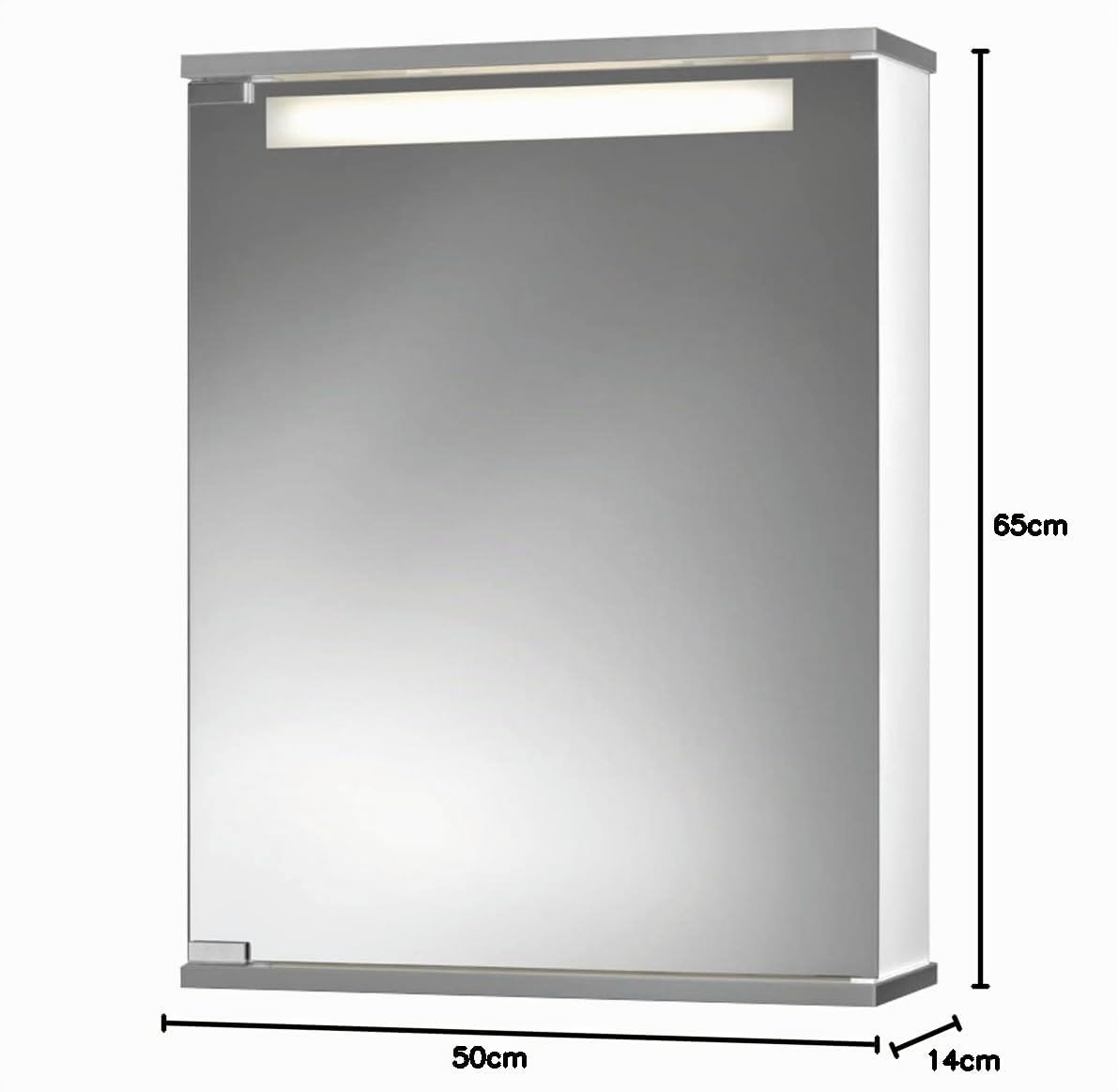 Jokey Spiegelschrank Cento mit LED Beleuchtung, Badezimmer Spiegelschrank 50 cm, inkl Steckdose, Lichtfarbe: neutralweiß