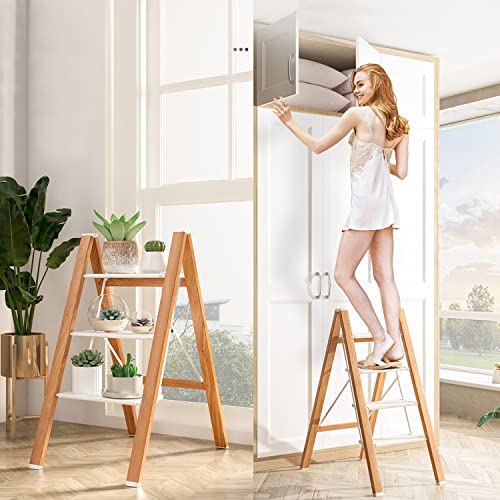 2 Step Ladder, Rikade Folding Step Stool With Wide Anti-Slip Pedal, Aluminum Portable Lightweight Ladder For Home And Office Use, Kitchen Step Stool 330Lb Capacity #TOP3