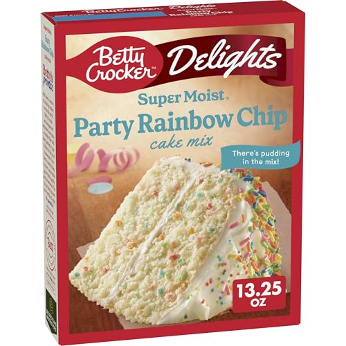Betty Crocker Delights Super Moist Party Rainbow Chip Cake Mix, 13.25 oz