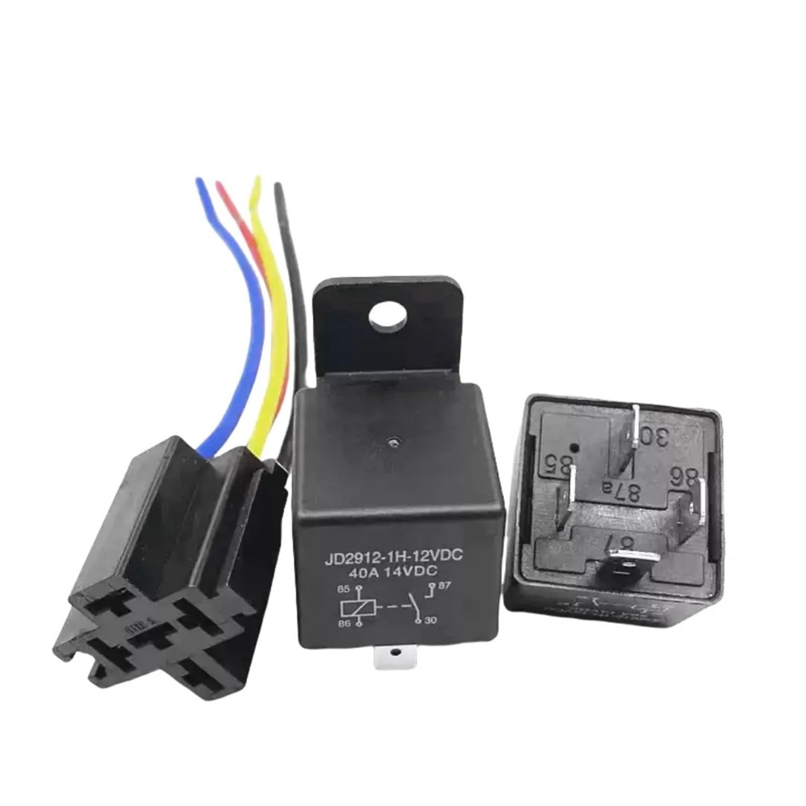 Relais automobile JD2912-1H-12VDC 4 broches 40A en lot de 5 avec poignée de fixation