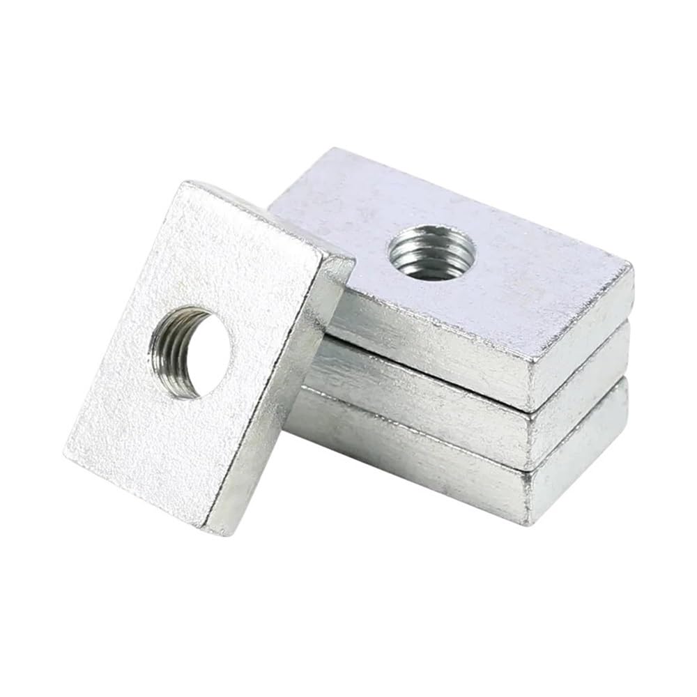 Tuercas cuadradas Delgadas de Acero al Carbono galvanizado, Bloque Deslizante para Perfil de Aluminio, M3, M4, M5, M6 y M8, 2 a 50 Unidades(M8x17x30x6mm-2pcs)