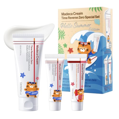Image of CENTELLIAN 24 Madeca Cream Time Reverse Zero Set - Hello Summer Edition | Face Cream Set with TECA and Centella Asiatica for Firmness, Wrinkle Care and Hydration, 2.70 fl oz + 2 x 0.5 fl oz