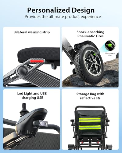 Image of Goldseason 30 Miles Range Reclining Electric Wheelchairs for Adults - 500W Motor All Terrain Power Wheelchair with Ergonomic Headrest, Support 400 lb Foldable Mobility Motorized Wheelchair for Seniors
