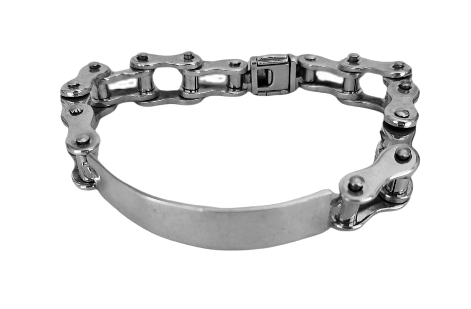 Kiss of Leather schweres Armband aus 925 Sterling Silber Motorradkette Fahrradkette Platte (26.5)